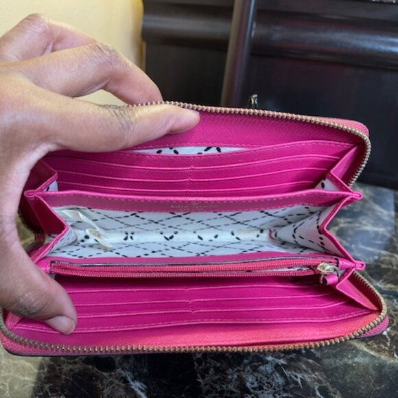Kate Spade, EUC Leather Zip Around Wallet Sweetheart Pink - Picture 6 of 6